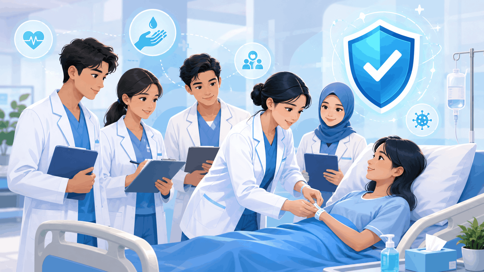 Webinar kuliah pakar Patient Safety bersama Faisal Sangadji tentang budaya keselamatan pasien bagi mahasiswa kesehatan